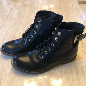 Aldo Black Lace Up Ankle Boots 7.5